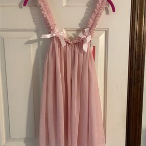 Romwe Pink Ruffled Sleeveless Dress